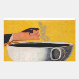 Vintage Coffee Advertisement Rectangular Sticker