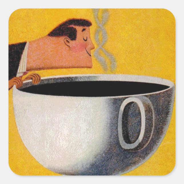 Vintage Coffee Advertisement Square Sticker (Front)