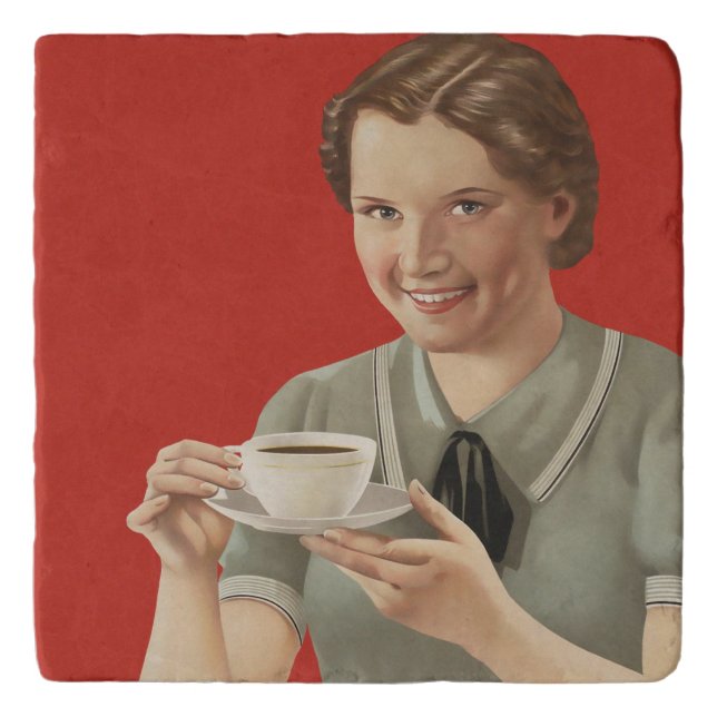 Vintage Coffee Advertisement Trivet (Front)