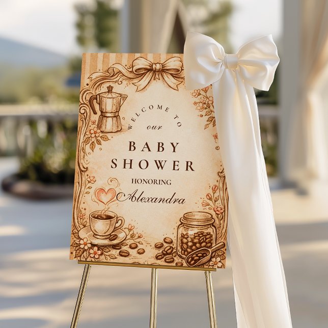 Vintage Coffee Baby Shower Foam Board (Creator Uploaded)
