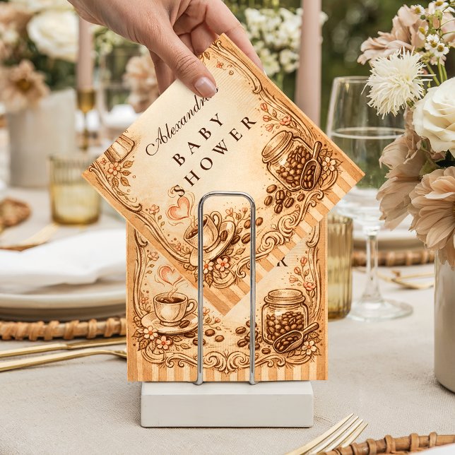 Vintage Coffee Baby Shower Napkins (Creator Uploaded)