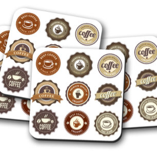 Vintage Coffee Badge Retro Coffee Cork Coasters