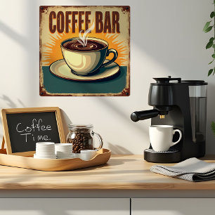Vintage Coffee Bar Metal Sign