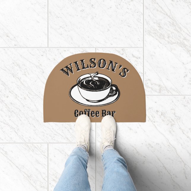 Vintage Coffee Bar Template Doormat (Indoor)