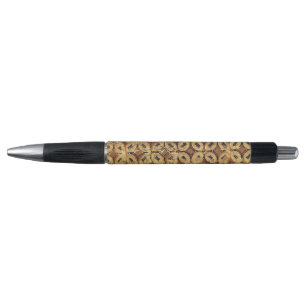Vintage Coffee Bean Geometric Batik Pattern Pen