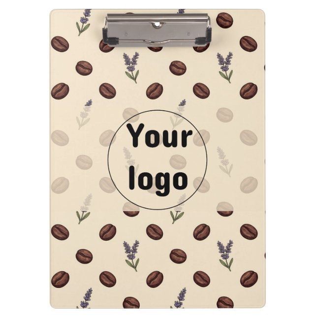 Vintage Coffee Beans and Lavender Seamless Pattern Clipboard (Front)
