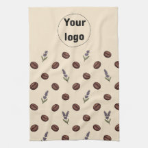 Vintage Coffee Beans and Lavender Seamless Pattern