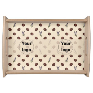 Vintage Coffee Beans and Lavender Seamless Pattern Serving Tray
