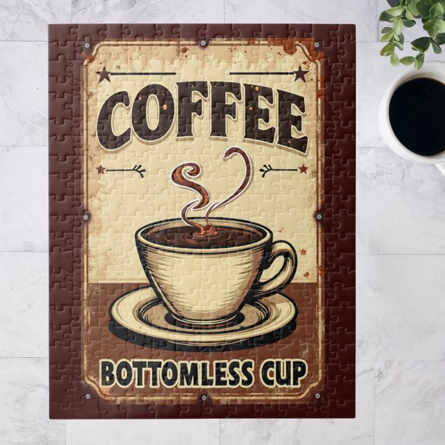 Vintage Coffee Bottomless Cup Sign  Jigsaw Puzzle (Creator Uploaded)