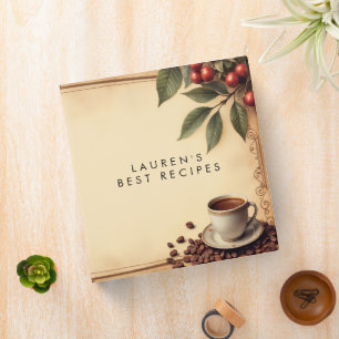 Vintage Coffee Café Antique Warm 3 Ring Binder
