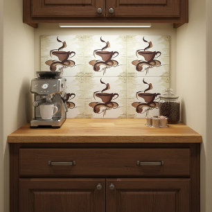 Vintage coffee ceramic tile