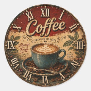 Vintage Coffee Classic Round Sticker