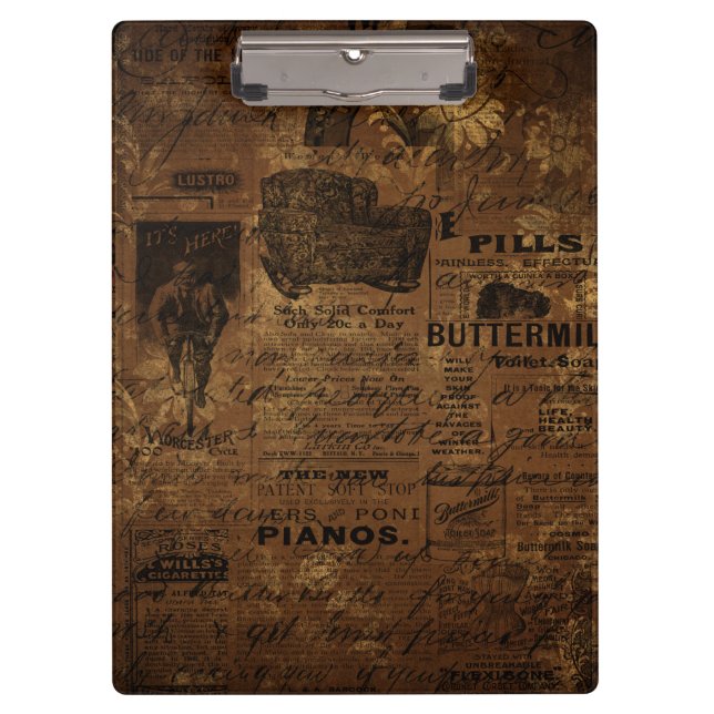 Vintage Coffee Collage    Clipboard (Front)