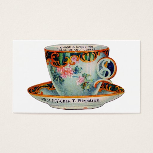 Customizable Vintage Coffee Cup Coffee Mug Business Card Templates
