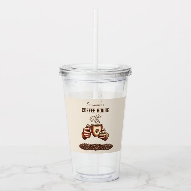 Vintage Coffee Cup Custom Cafe Brand (Front)