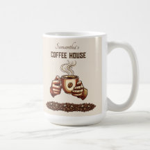 Vintage Coffee Cup Custom Cafe Brand