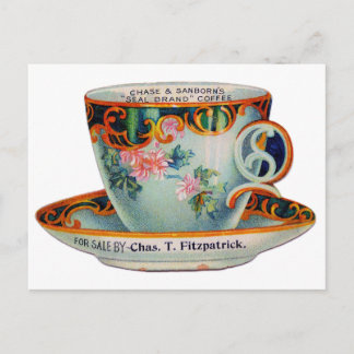 Vintage Coffee Cup Postcard