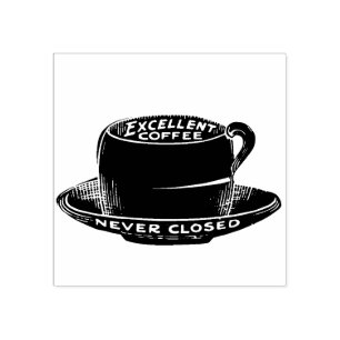 Vintage Coffee Cup Rubber Stamp