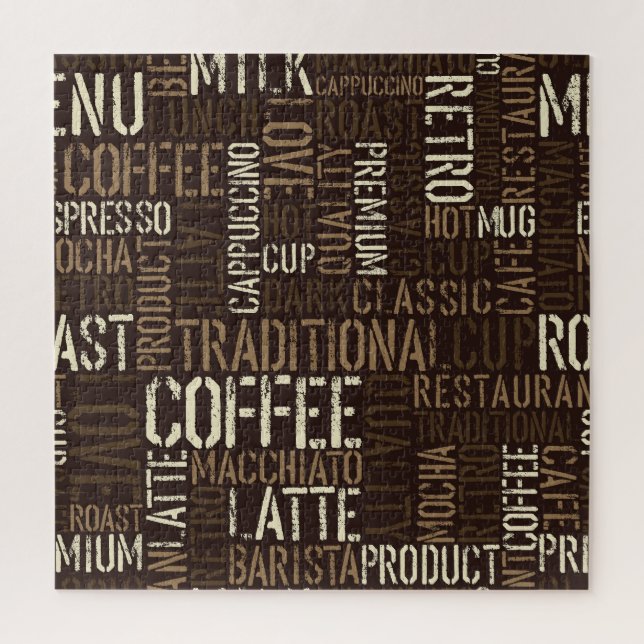 Vintage Coffee Experience Seamless Pattern Jigsaw Puzzle (Vertical)