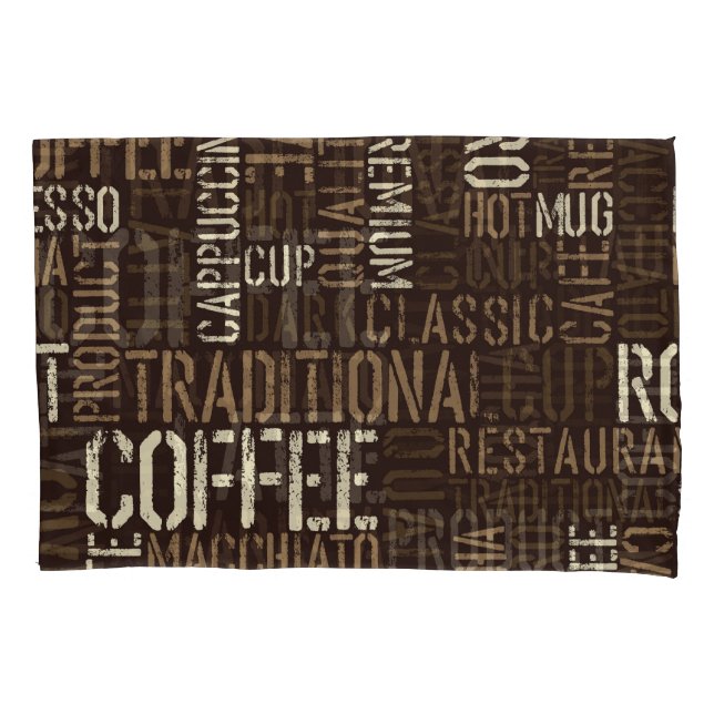 Vintage Coffee Experience Seamless Pattern Pillow Case (Front)