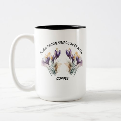 Vintage coffee flower mug 