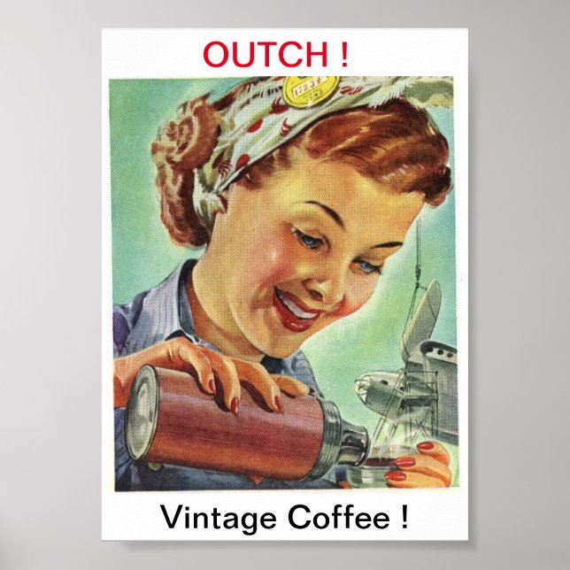 Vintage Coffee Image Poster (Front)
