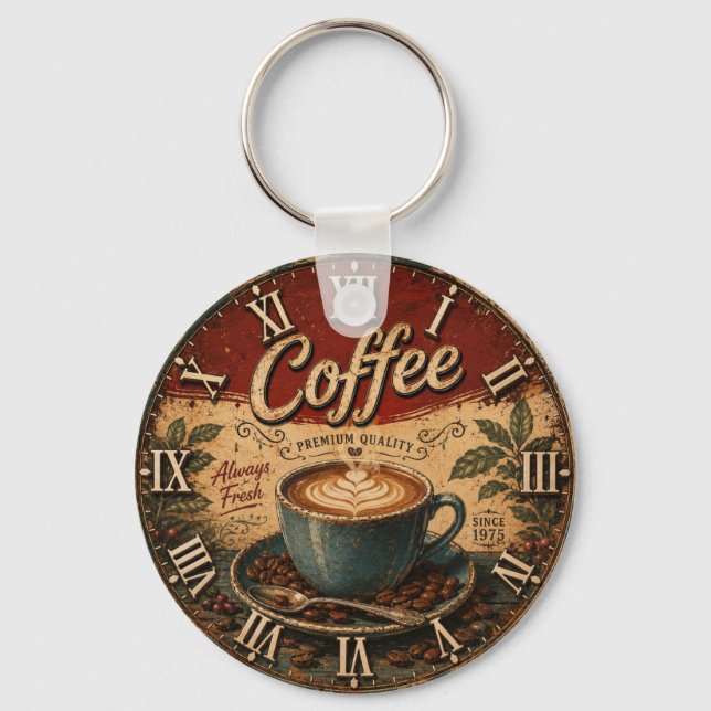 Vintage Coffee  Keychain (Front)