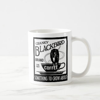 Vintage Coffee Label Mug Black Crow Blackbird