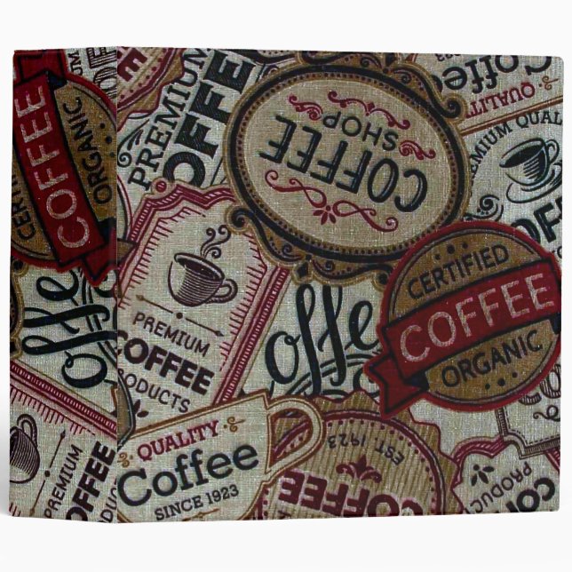 Vintage Coffee Labels Binder (Front/Spine)