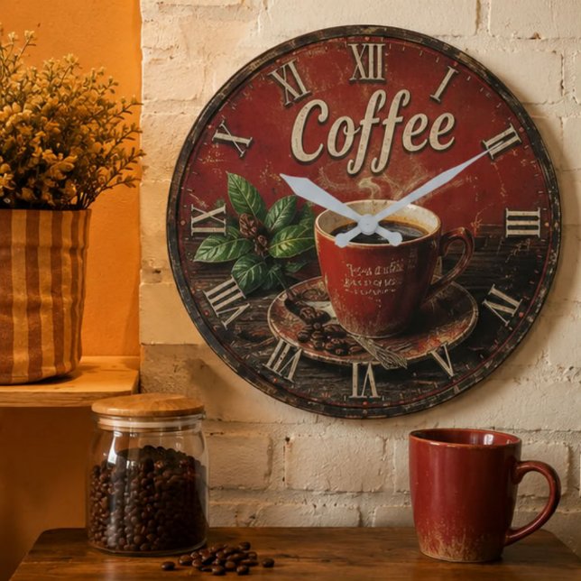 Vintage Coffee Large Clock (Creator Uploaded)