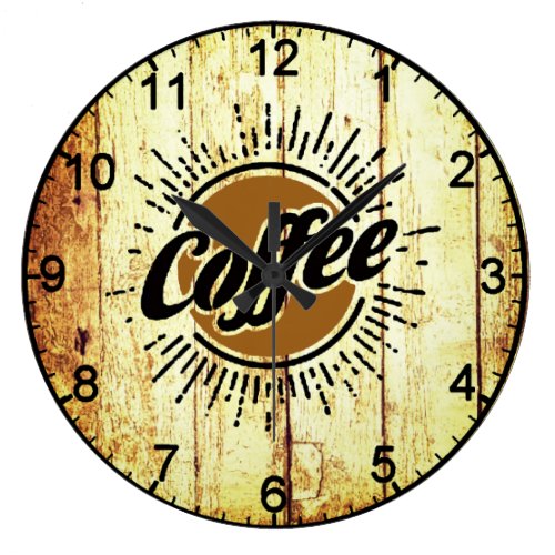 Vintage coffee large clock