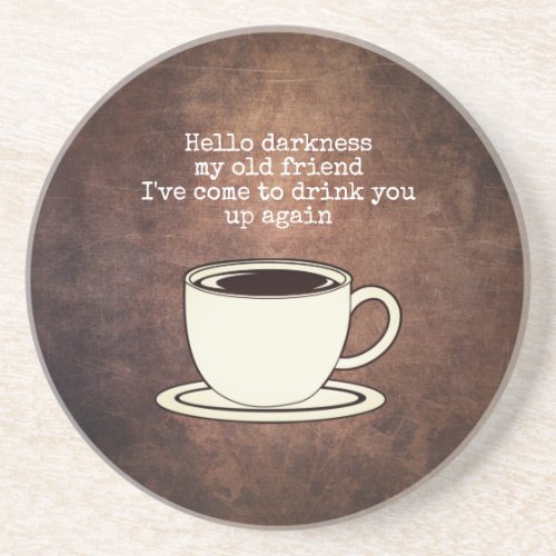 Vintage Coffee Lover Funny Quote Coaster
