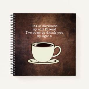 Vintage Coffee Lover Funny Quote Notebook