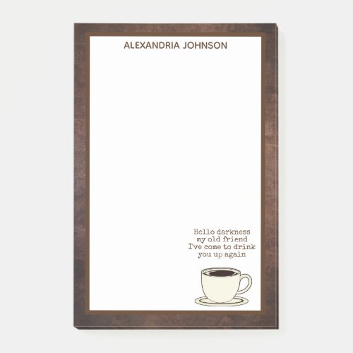 Vintage Coffee Lover Funny Quote Notes