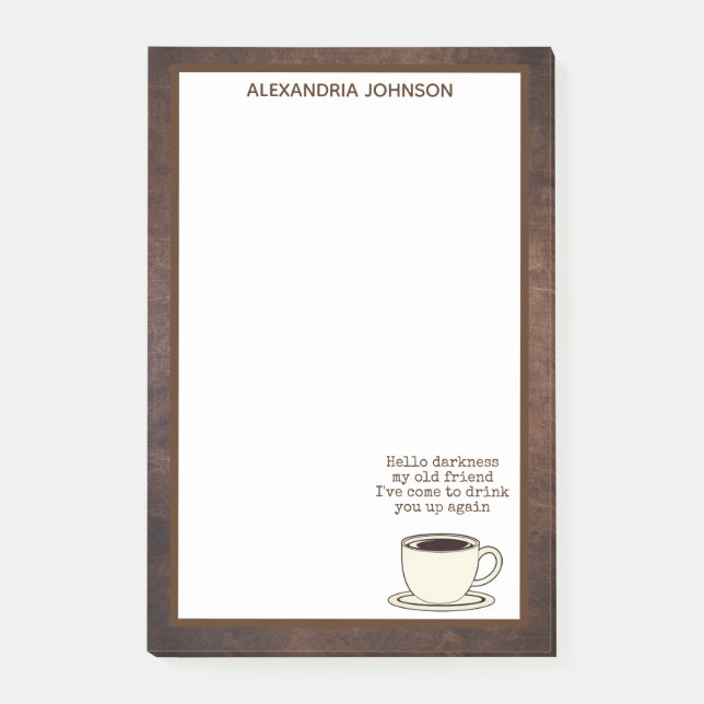 Vintage Coffee Lover Funny Quote Notes (Front)