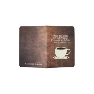 Vintage Coffee Lover Funny Quote Passport Holder