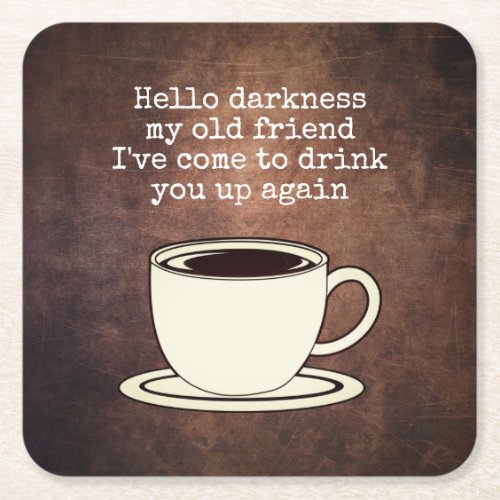 Vintage Coffee Lover Funny Quote Square Paper Coaster