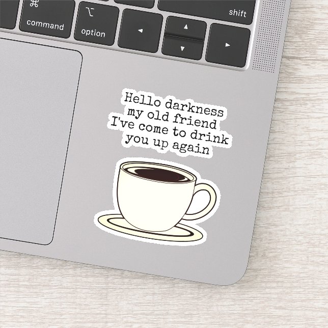 Vintage Coffee Lover Funny Quote Sticker (Detail)