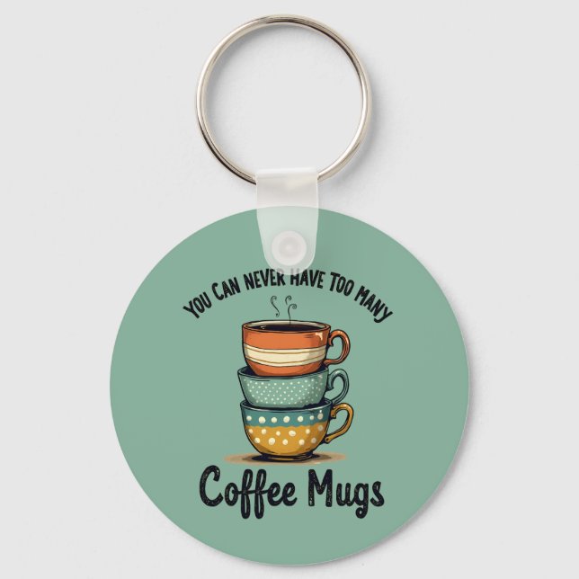 Vintage Coffee Lover Rustic Café Aesthetic Art Keychain (Front)