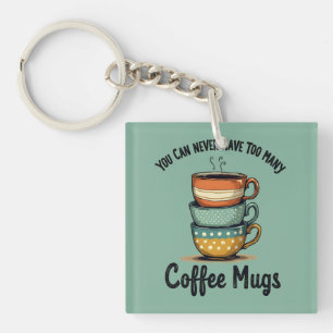 Vintage Coffee Lover Rustic Café Aesthetic Art Keychain