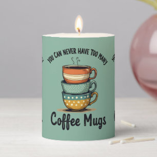 Vintage Coffee Lover Rustic Café Aesthetic Art Pillar Candle