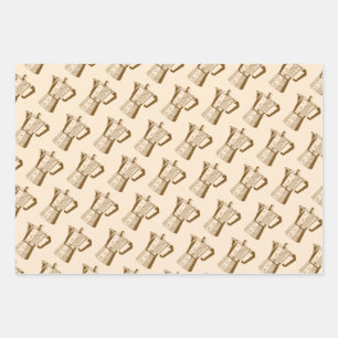 Vintage Coffee Lover Wrapping Paper Set