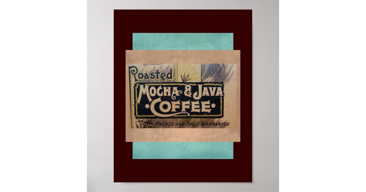 vintage coffee mocha java label poster | Zazzle