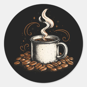 Vintage Coffee Mug Sticker Retro Coffee Lover Vi