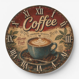 Vintage Coffee  Paper Plates