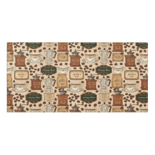 Vintage coffee pattern retro café style door sign