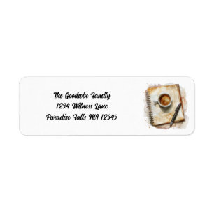 Vintage Coffee, Pen & Paper Return Address Labels