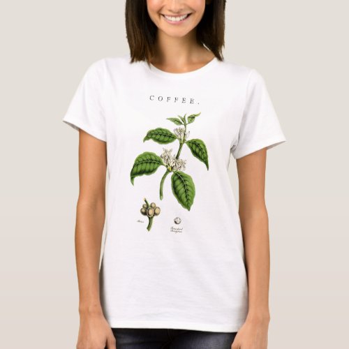 Vintage Coffee Plant Illustration T_Shirt