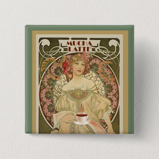 Vintage Coffee Poster Button (Front)