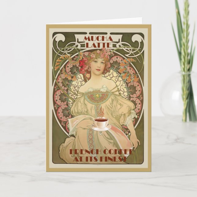 Vintage Coffee Poster Card (Front)